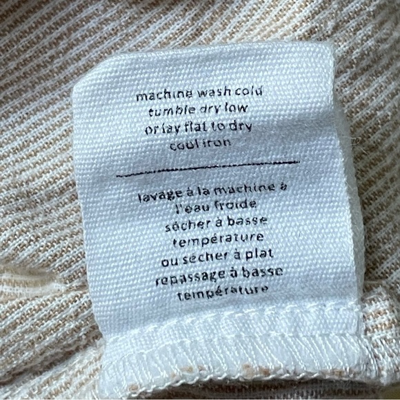 Oak + Fort Tan Pinstriped Drawstring Elastic Waist Wide Leg Pants 35881 - Picture 14 of 14